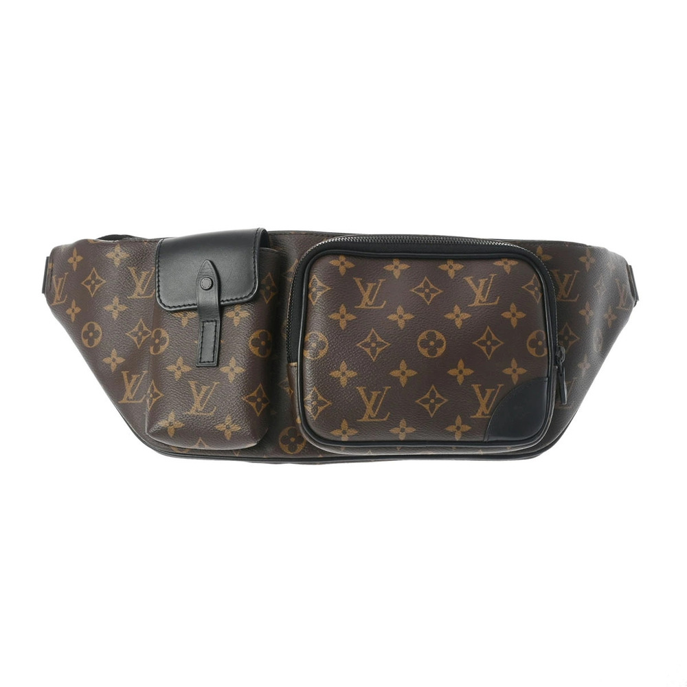 LOUIS VUITTON Monogram Macassar Brown Christopher Bum Bag Brown Body Belt Bum